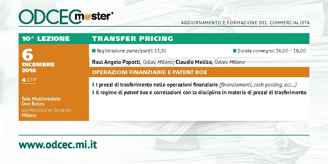 Il M@ster Transfer Pricing ODCEC di Milano si conferma uno degli eventi più seguiti